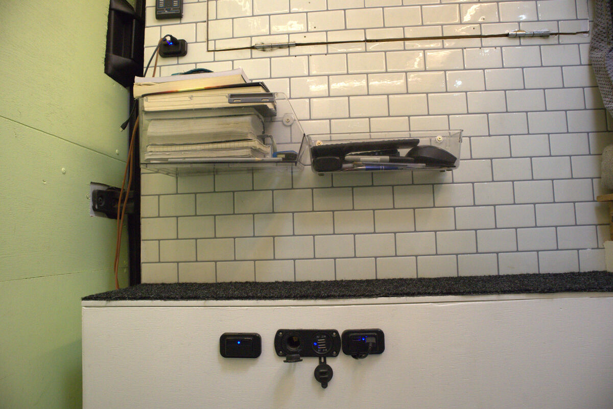 USB charging points fitted in the living area